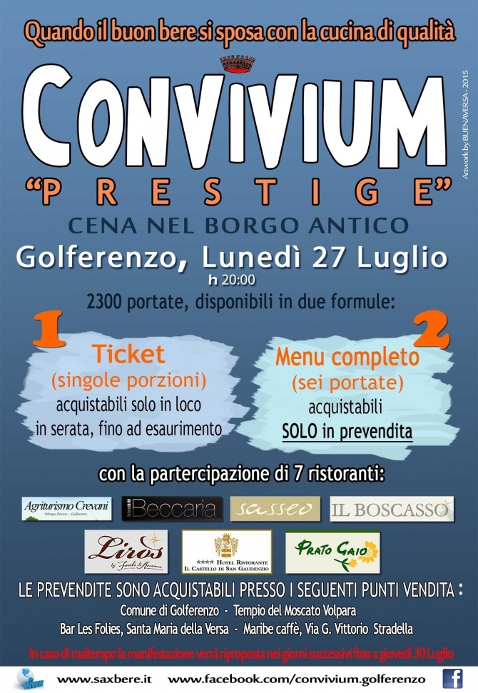 CONVIVIUM -PRESTIGE- 2015 - Golferenzo Saxbere